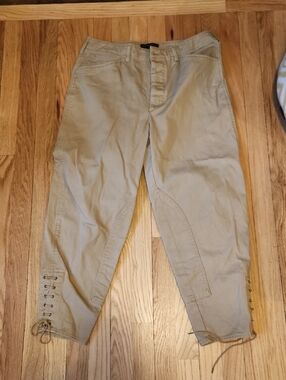 Banana Republic Khaki Lace-Up Hem High Rise New British Riding Pant Equestrian